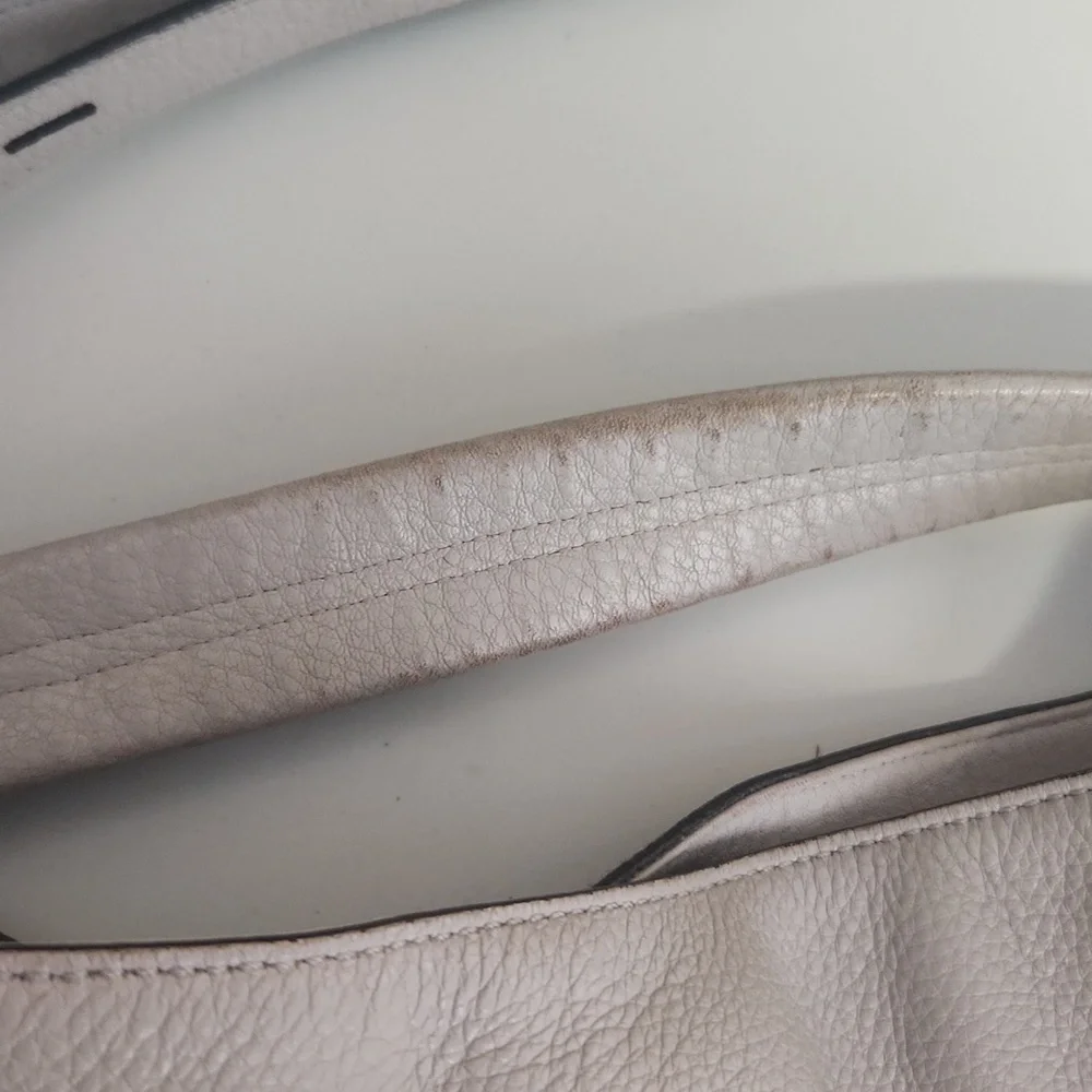 Rebecca Minkoff Gray‎ Leather Hobo Bag Fringe Detail Adjustable Strap